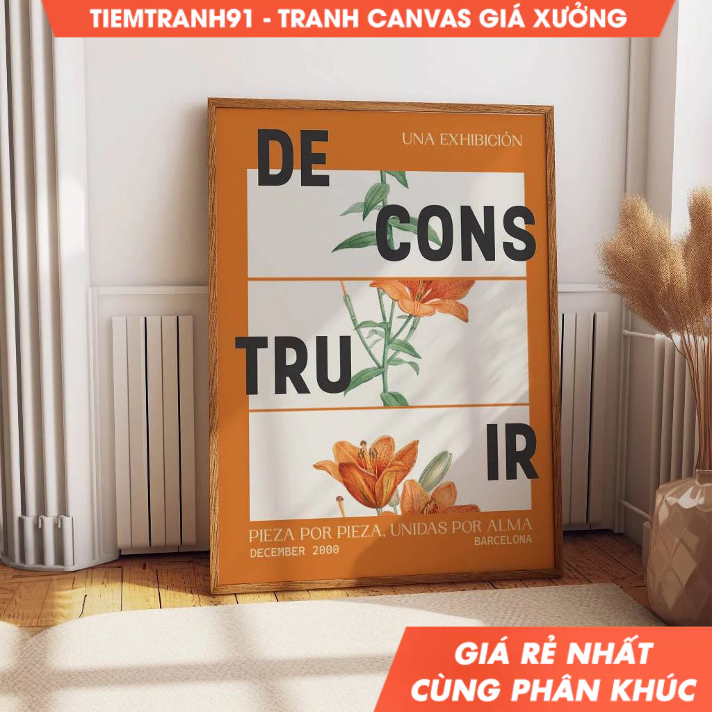 Tranh treo tường, Abstract Blossoms Lively Floral Wall Decor - 2000 Barcelona 'To Build Piece by Pie