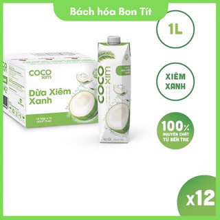 Thùng Nước Dừa Cocoxim 1000ml 12 chai, Nước Dừa tươi đóng hộp xuất khẩu