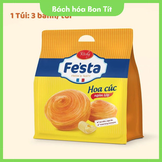 Bánh Mì Hoa Cúc Ngàn Lớp Festa Richy Túi 3 Bánh