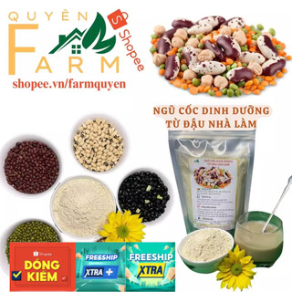 Bột Ngũ Cốc Xay từ 5 loại đậu Nhà rang sẵn gồm đậu đỏ, đậu xanh, đậu nành, đậu trắng, đậu đen 500g 750g