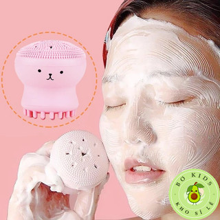 Cọ bạch tuộc rửa mặt kèm hộp, bông rửa mặt bạch tuôc, làm sạch da mặt, vệ sinh mặt