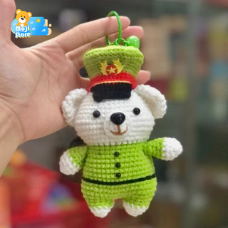 Móc khoá chú bộ đội, chú công an móc len, móc khoá bộ đội handmade, quà tặng handmade cho người yêu, bạn bè Moji St
