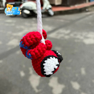 Móc khóa SpiderMan bằng len handmade, Móc khóa người nhện dễ thương, quà tặng thủ công cho bạn bè Moji Store