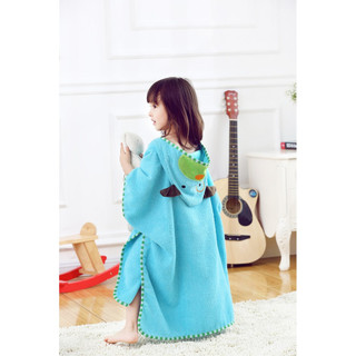 Khăn choàng tắm cotton hình chó đi bơi cho bé