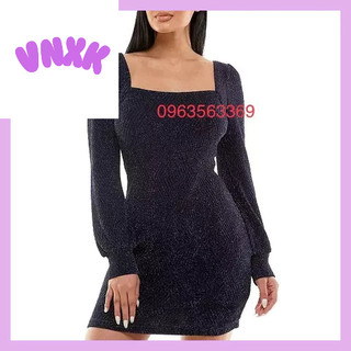 Đầm nhũ kim tuyến lấp lánh cổ vuông Speechless