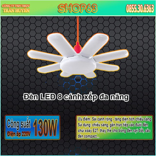 [Shop63] Bóng đèn LED cánh xếp đui E27 tiêu chuẩn - ánh sáng trắng siêu sáng (4 cánh 5 cánh 6 cánh 8 cánh)