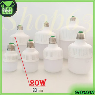 [Bán sỉ] nguyên thùng bóng đèn LED trụ tròn 20W ánh sáng trắng hàng tốt có tản nhiệt nhôm (100 bóng - bảo hành 1 năm)