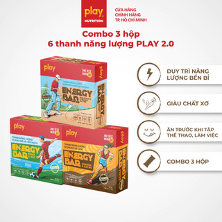 Combo 3 hộp 6 thanh năng lượng play 2.0 – thanh ngũ cốc dinh dưỡng play energy bar
