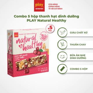 Combo 5 hộp thanh hạt dinh dưỡng PLAY Natural Healthy - Bánh ngũ cốc ăn kiêng, bánh healthy ăn sáng