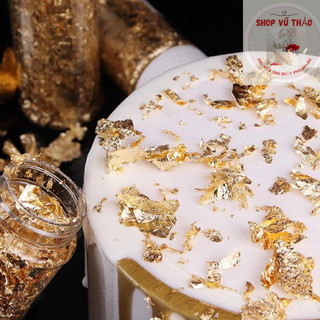 Lọ 2gr lá vàng bạc cán mỏng trang trí bánh kem