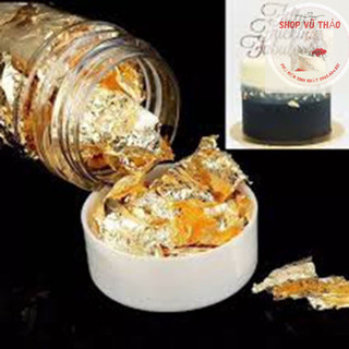 Lọ 2gr lá vàng bạc cán mỏng trang trí bánh kem