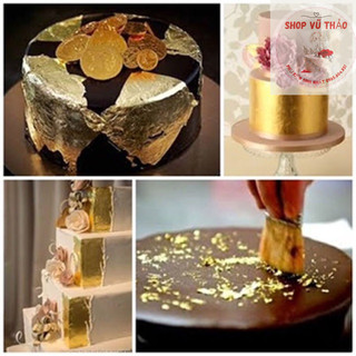 Lọ 2gr lá vàng bạc cán mỏng trang trí bánh kem