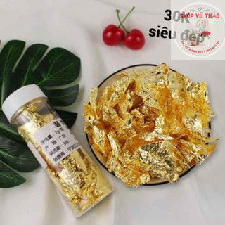 Lọ 2gr lá vàng bạc cán mỏng trang trí bánh kem