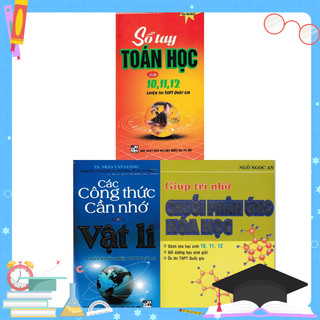 Sách - Combo Sổ Tay Toán Học + Các Công Thức Cần Nhớ Môn Vật Lý + Giúp Trí Nhớ Chuỗi Phản Ứng Hóa Học (Bộ 3 Cuốn) - HA