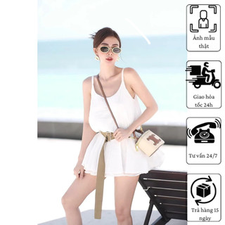  Đầm  Váy 2 dây liền thân phối đai thắt eo  MÃ NANG1040 GIẢM 20K  hàng chuẩn loại 1 