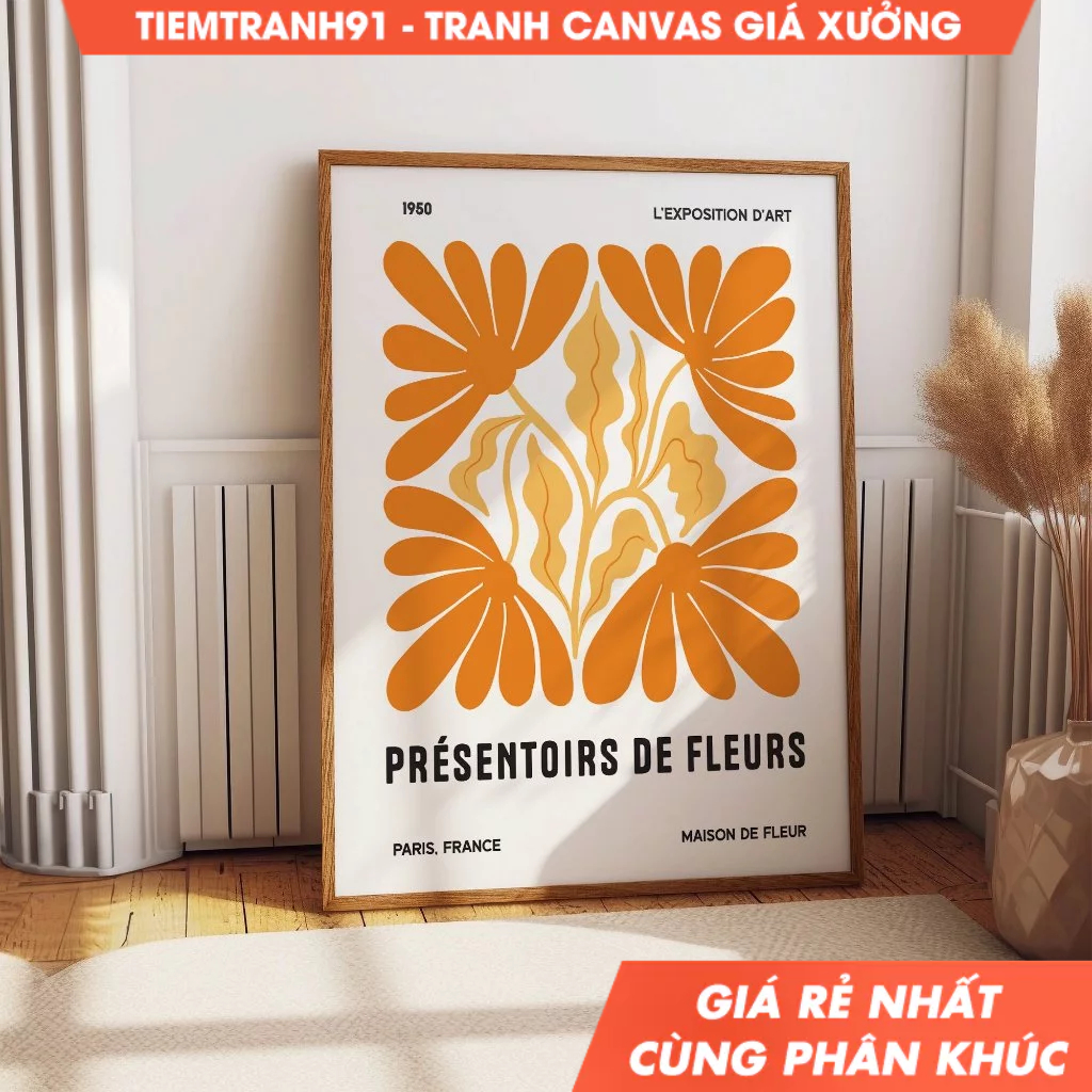 Tranh treo tường, Flower Displays 1950 Maison De Fleur Paris, France Art Exhibit Wall Poster - Stunn