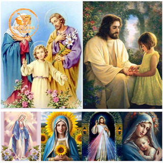  Tranh Đính Đá Hình Chúa Tự Hoàn Thành Kích Thước 40 x 30Cm Tranh Đính Đá 5D Tranh Gắn Đá DIY 