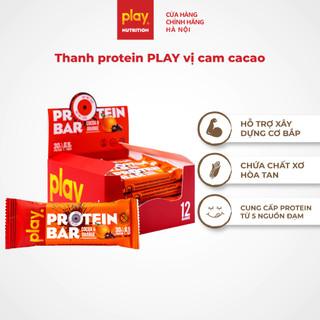 Thanh protein PLAY vị cam cacao - Bánh protein bar không đường, ăn kiêng giảm cân
