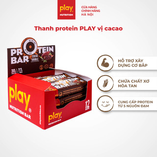 Thanh protein PLAY vị cacao - Thanh dinh dưỡng bổ sung đạm hỗ trợ tăng cơ