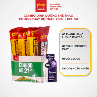  Combo dinh dưỡng thể thao - Thanh năng lượng PLAY thanh protein PLAY gel GU - Combo chạy bộ Trail 21km 