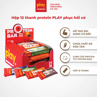 Hộp 12 thanh protein PLAY – Bánh protein bar ăn kiêng, giảm cân tăng cơ