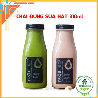 Chai lọ thủy tinh đựng sữa hạt nước ép sinh tố đồ uống handmade nắp nhôm 310ml