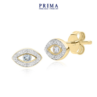 PRIMA Bông tai  9K - Kim cương & Blue Topaz - BST TWINKLE EYES - 135E1824-03