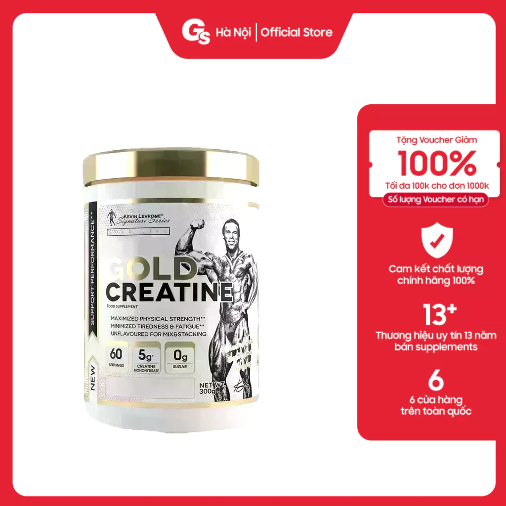 Kevin Levrone GOLD Creatine Monohydrate, 300G (60 servings) nhập khẩu Ba Lan - Gymstore