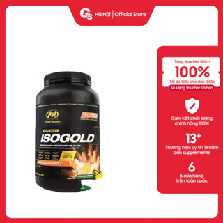 Sữa tăng cơ PVL ISO Gold,  Premium Isolate 100% Whey Protein Powder with Probiotic, 2 Lbs (908 gram) nhập khẩu Canada