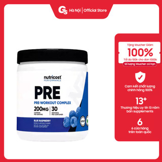 Bột Nutricost Pre-workout Complex (30 Servings) nhập Mỹ - Gymstore tăng sức mạnh, sức bền, năng lượng, giảm mệt mỏi