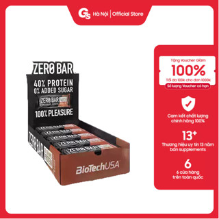 Bánh Protein Biotech USA Zero Bar (50g, 20 bánh) nhập khẩu Mỹ - Gymstore tiện lợi, bổ dưỡng, chống oxy hóa