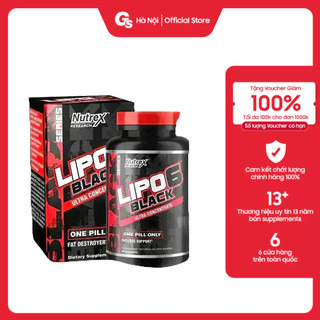 Viên giảm mỡ Nutrex Lipo 6 Black Ultra Concentrate (60v) nhập khẩu Mỹ - Gymstore giảm cân nhanh, đốt mỡ siêu mạnh