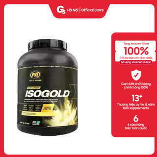 Sữa tăng cơ PVL ISO Gold Premium Isolate 100% Whey Protein Powder with Probiotic, 5Lbs (2.27kg) nhập khẩu Canada