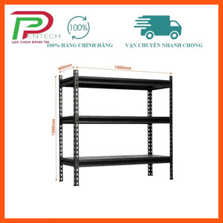 Kệ sắt V lỗ 3 tầng mẫu mới lắp đặt không cần ốc vít, Cao 1m x dài 1m x rộng 40cm, Kệ Vinatech