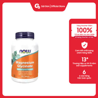 Viên uống NOW Magnesium Glycinate 200 mg with TRAACS, 180 Tablets nhập khẩu Mỹ