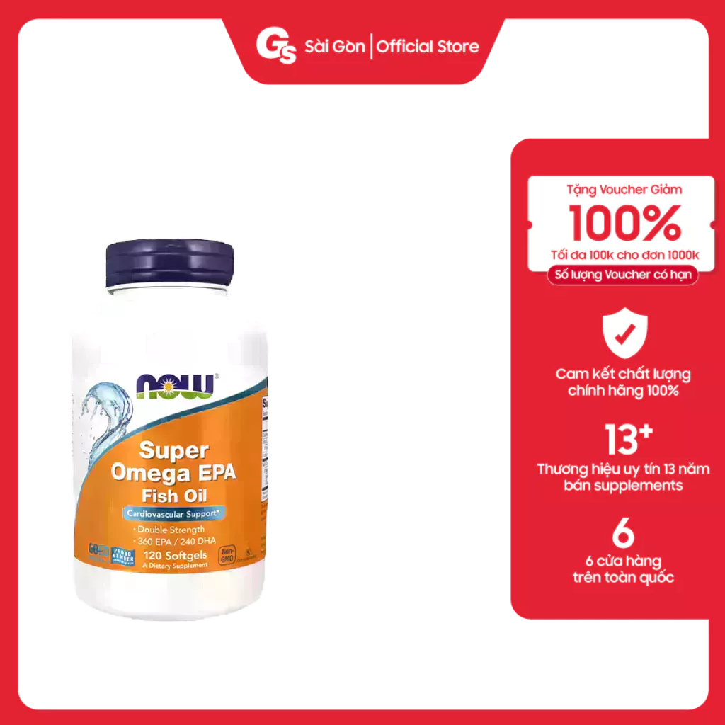 Dầu cá NOW Super Omega EPA | Fish Oil | 360 EPA / 240 DHA nhập khẩu Mỹ - Gymstore