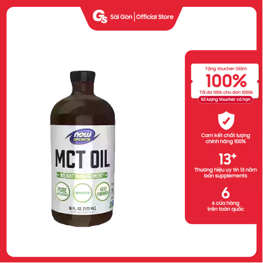 Chiết xuất dầu hữu cơ hỗ trợ giảm cân NOW MCT Oil, Weight Management nhập khẩu Mỹ