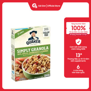 Yến mạch Quaker Simply Granola Oats, Apples, Cranberries & Almonds 2Lbs nhập khẩu Mỹ - Gymstore giàu dinh dưỡng