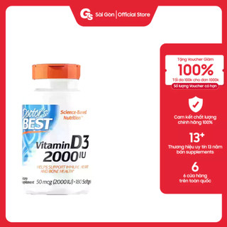 Viên uống doctor's best vitamin d3 - 2000 iu nhập khẩu mỹ - gymstore