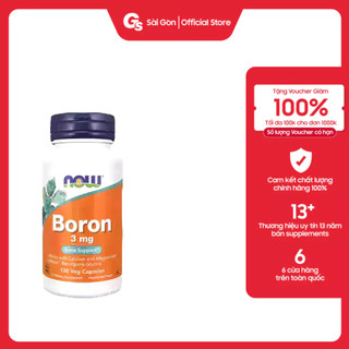 Viên uống Vitamin Now Foods Boron 3 mg nhập khẩu Mỹ - Gymstore tăng cường sức khỏe, xương khớp
