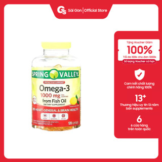 Dầu cá Omega 3 Spring Valley làm đẹp da, hỗ trợ trí não, tốt cho tim mạch, thị lực
