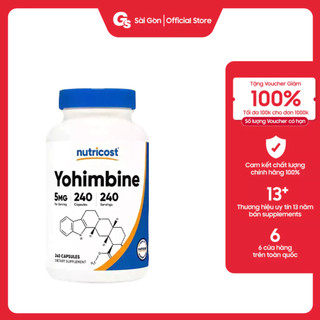 Viên uống Nutricost Yohimbine HCL Capsules 5 mg nhập Mỹ giảm mỡ, hỗ trợ sinh lý nam nữ