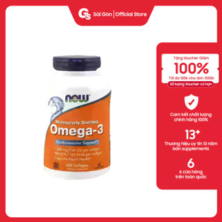 Viên uống dầu cá NOW Omega 3 nhập khẩu Mỹ hỗ trợ thị lực, trí não, hệ thần kinh và làm đẹp da