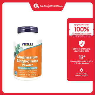 Bột NOW Magnesium Bisglycinate Chelate with TRAACS Powder nhập khẩu Mỹ