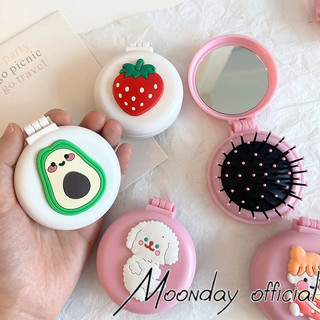 Lược kèm gương gấp mini hình cute tiện lợi