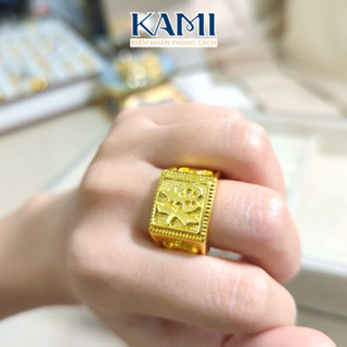 Nhẫn nam chữ phước mạ vàng Kami trang sức