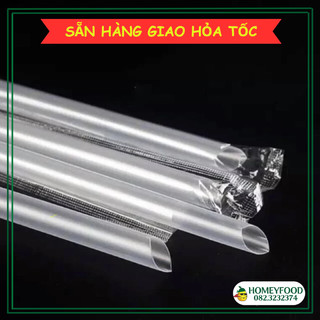 Ống hút trà sữa Phi 12 có màng bọc 400g - đủ màu trắng/ đen
