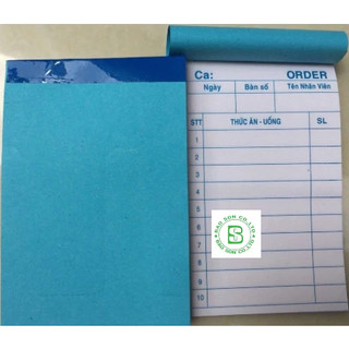 Cùi xé 2 liên, giấy order 2 liên không chữ (8x12)