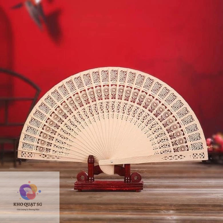 Quạt Gỗ Hương Xếp Cổ Trang, Múa Văn Nghệ, Làm Tháp Bánh, Quà Cưới, Phụ Kiện Chụp Ảnh Trang Trí