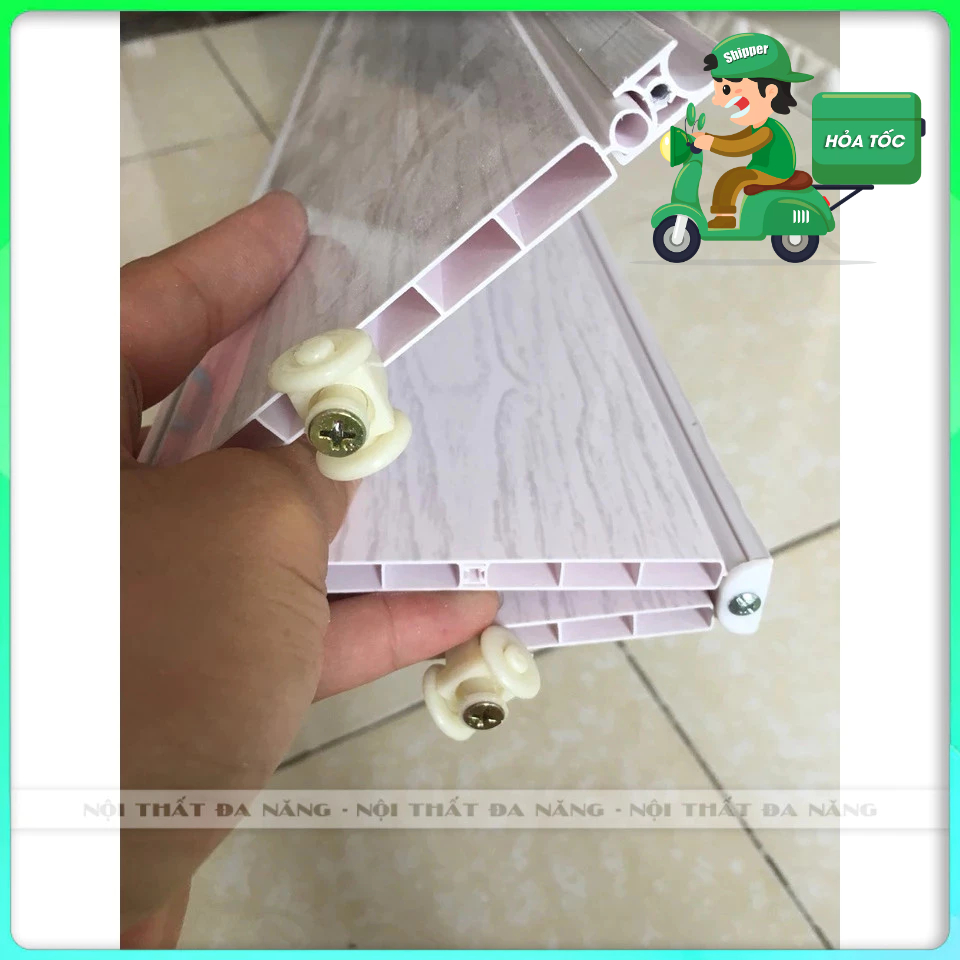 [Hỏa Tốc] Bánh xe cửa xếp nhựa - Phụ kiện cửa nhựa xếp